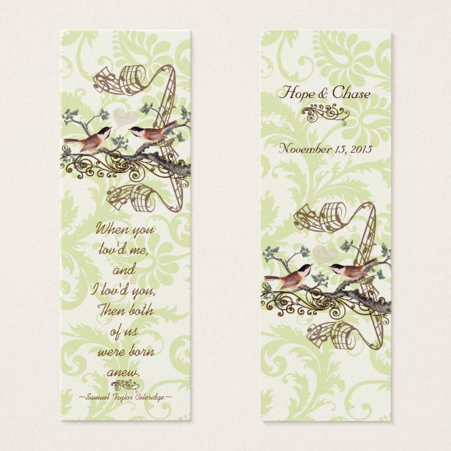 Vintage Bird Wedding Tags (Front & Back)