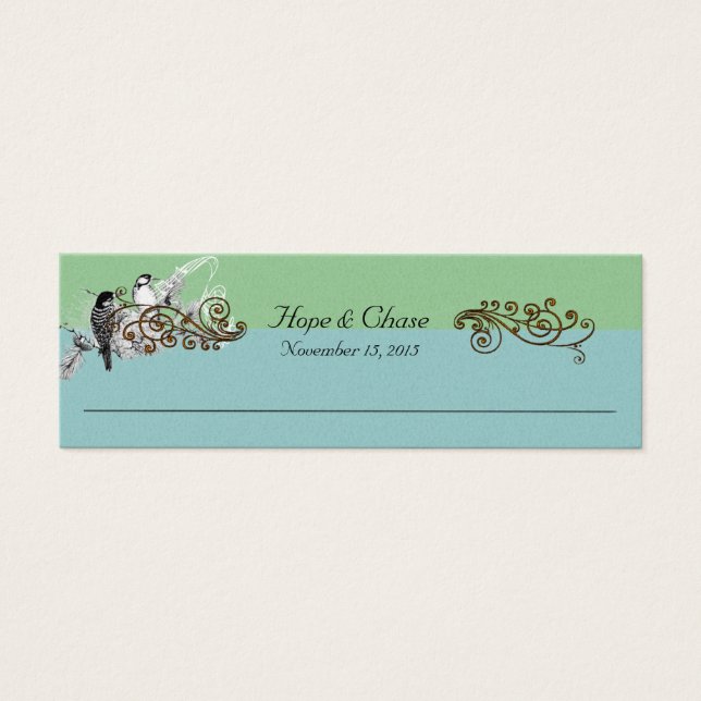 Vintage Bird Wedding Tags (Front)
