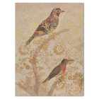 Vintage Bird with Gold Decoupage Tissue Paper