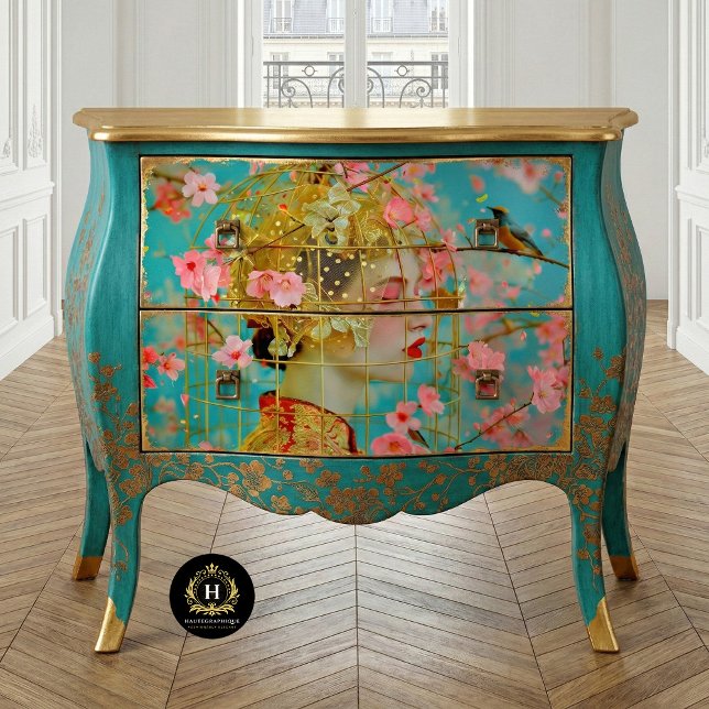 Vintage Birdcage Hat Floral Decoupage Tissue Paper (Creator Uploaded)