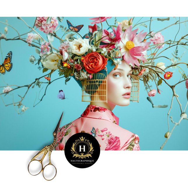 Vintage Birdcage Hat Floral Decoupage Tissue Paper (Creator Uploaded)