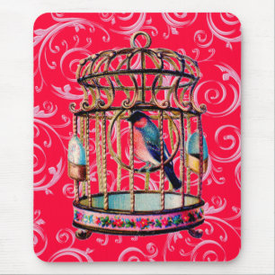 Vintage Birdcage Mouse Pad
