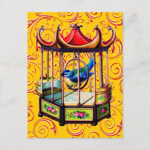 Vintage Birdcage Postcard