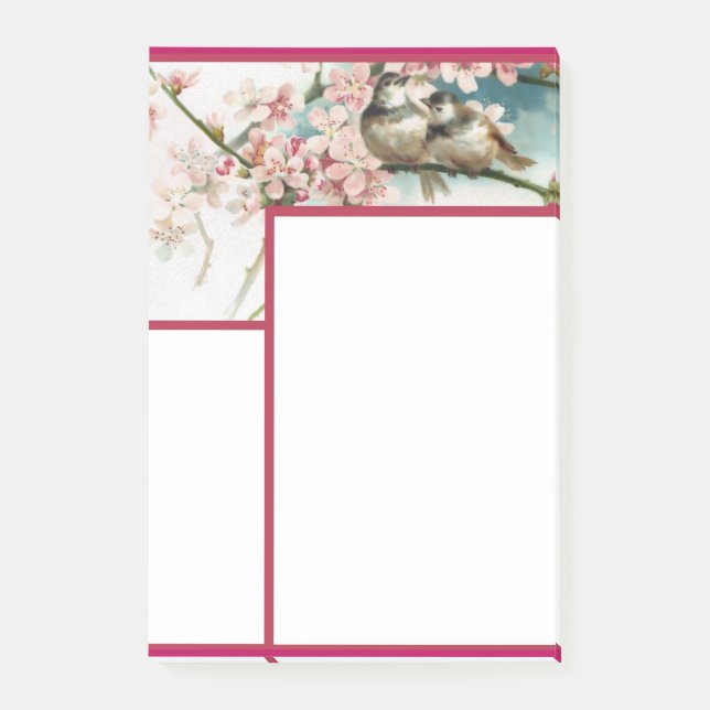 Vintage Birds And Flowers 1A Post-it Notes (Front)