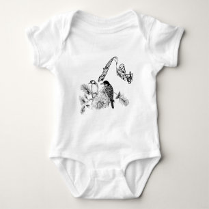 Vintage Birds Baby Bodysuit