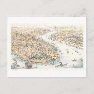 Vintage Bird's-Eye View of New York City Postcard