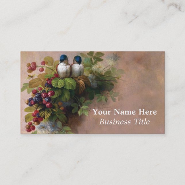 Vintage Birds Fine Art Painting Business Cards (Front)