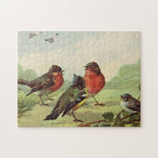 Vintage Birds Illustration Art Jigsaw Puzzle (Horizontal)