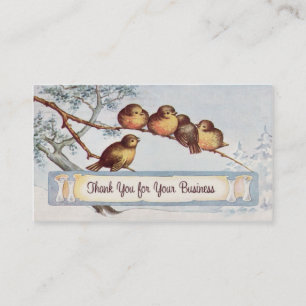 Vintage  Birds Illustration Business Card