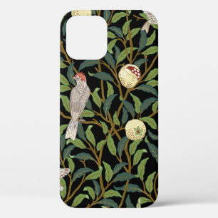 Vintage birds in foliage with birds and fruits sea iPhone 12 case