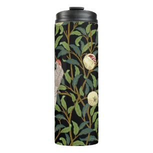 Vintage birds in foliage with birds and fruits sea thermal tumbler
