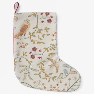 Vintage birds in foliage with flowers seamless pat small christmas stocking