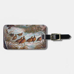 Vintage Birds in the Snow Luggage Tag