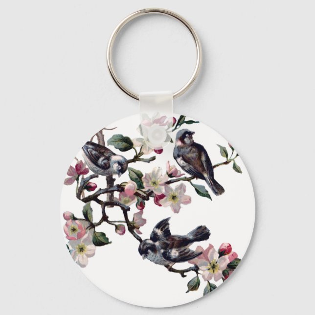 Vintage Birds Key Ring (Front)
