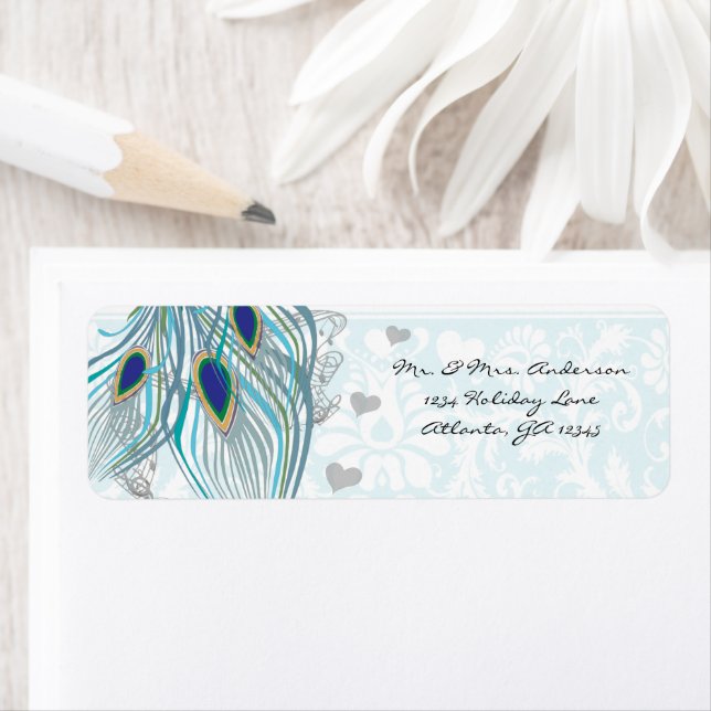 Vintage Birds Musical Peacock Feather  Address (Insitu)