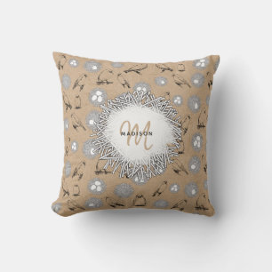 Vintage Birds & Nest Rustic Kraft Brown Cushion