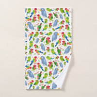 Vintage Birds Pattern, Colourful parakeet pattern