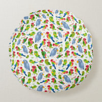 Vintage Birds Pattern, Colourful parakeet pattern