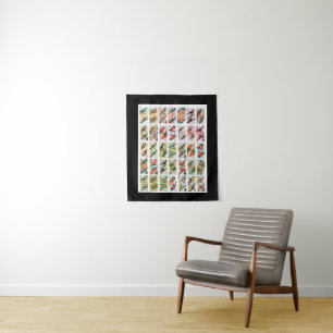 Vintage Birds Playing Cards Animals Wildlife art Tapestry