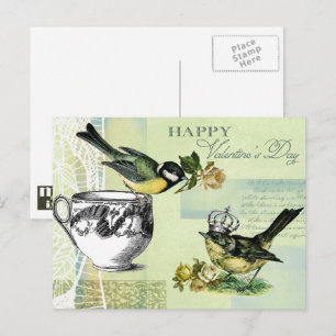 Vintage Birds Valentine's Day Postcards