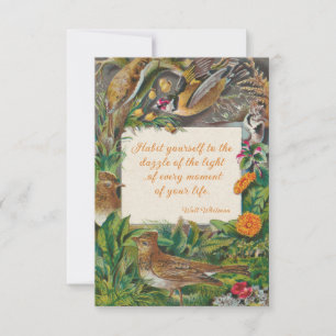 Vintage Birds & Whitman Quote Card