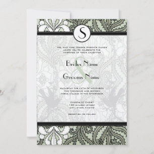 Vintage Birds Woodbine Iris Wedding Invitation