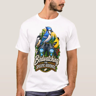Vintage Birdwatching Binoculars and Colourful Bird T-Shirt