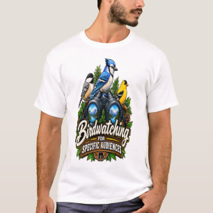Vintage Birdwatching Binoculars and Colourful Bird T-Shirt