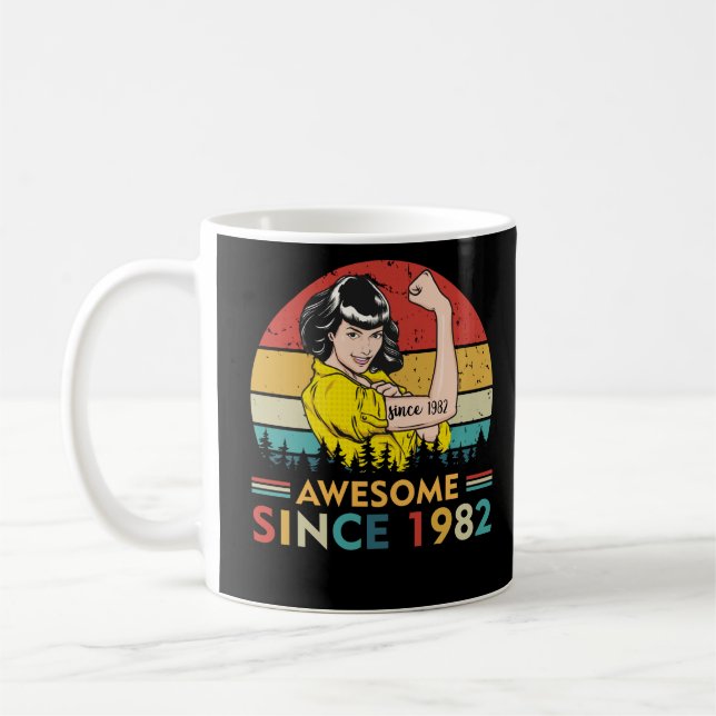 Vintage Birthday 1982 Coffee Mug (Left)