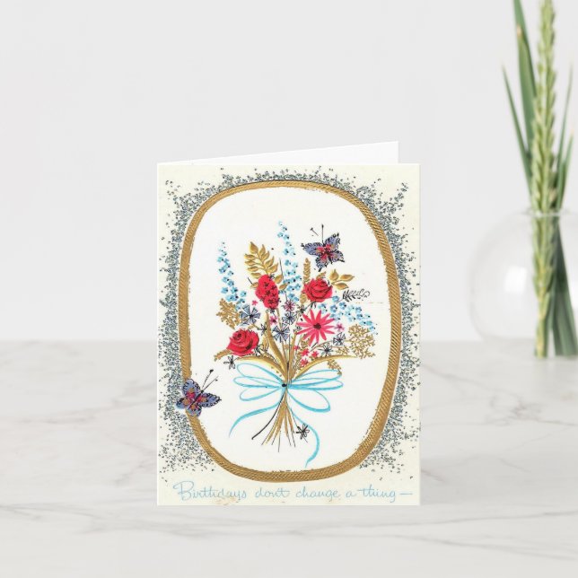 Vintage Birthday Bouquet Card (Front)