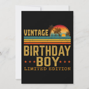 vintage birthday boy limited edition  invitation