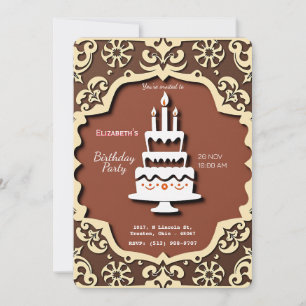 Vintage Birthday Cake Card – Classic Design