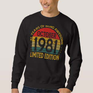 Vintage  Birthday Decoration October 1981 Sweatshirt