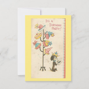 Vintage Birthday Dog Invitation