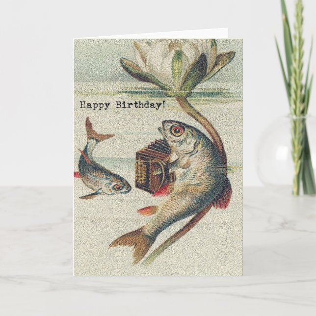 Vintage Birthday Fish Card (Front)
