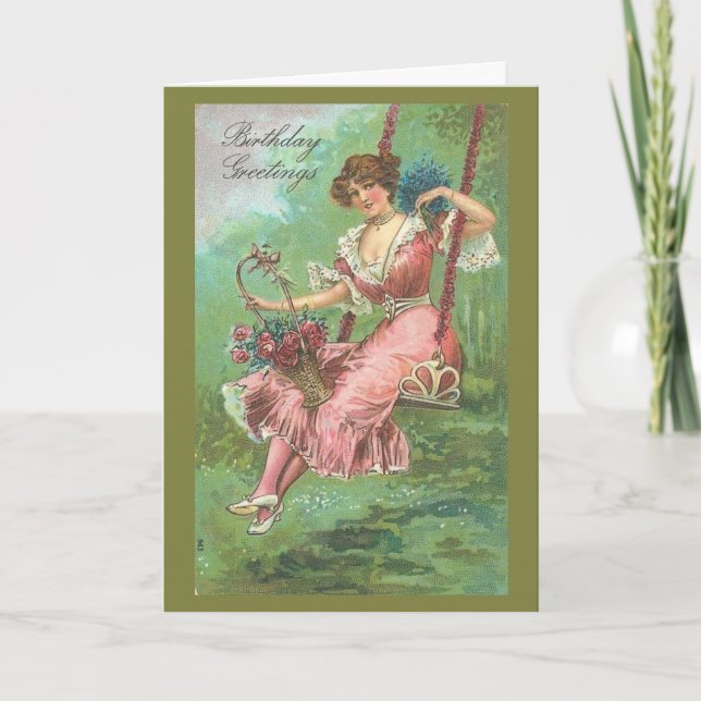 Vintage Birthday Greeting Card (Front)