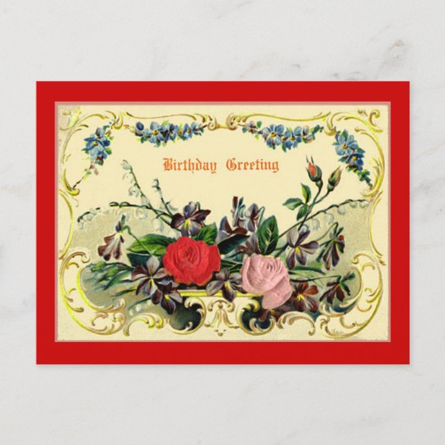 Vintage Birthday Greeting Card (Front)