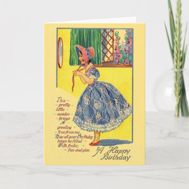 Vintage Birthday Greeting Card (Front)