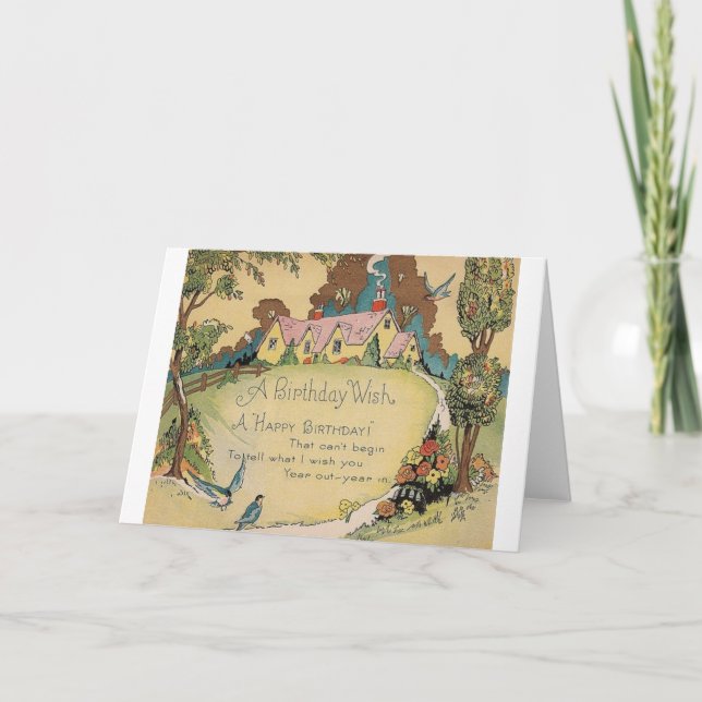 Vintage Birthday Greeting Card (Front)