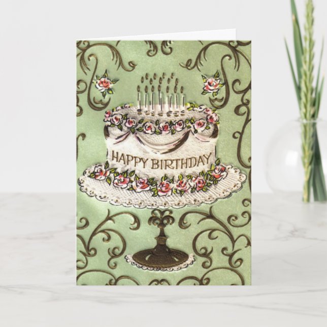 Vintage Birthday Greeting Card (Front)