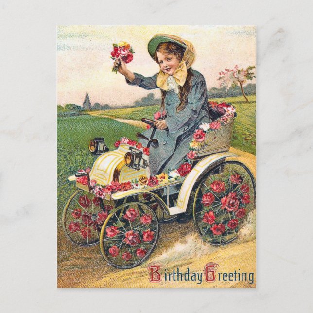 Vintage Birthday Greeting Postcard (Front)