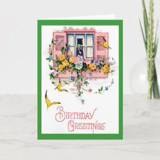 Vintage Birthday Greetings Card