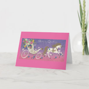Vintage Birthday Greetings Carriage Card