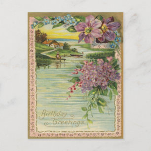 Vintage Birthday Greetings Postcard