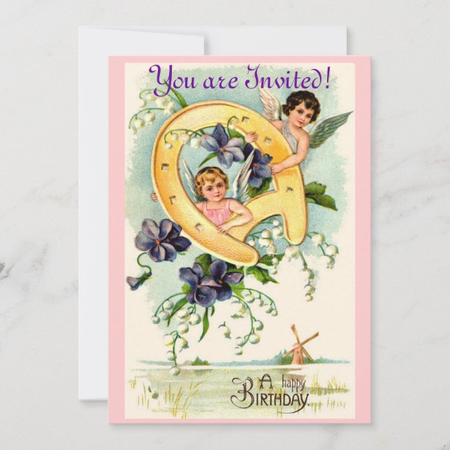 Vintage Birthday Invitations (Front)