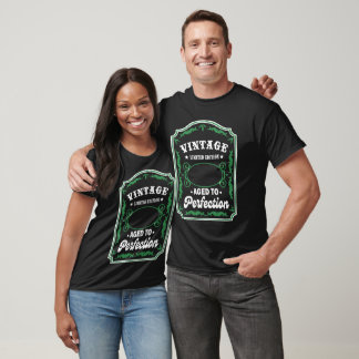 Vintage Birthday Label Personalised Year T-Shirt
