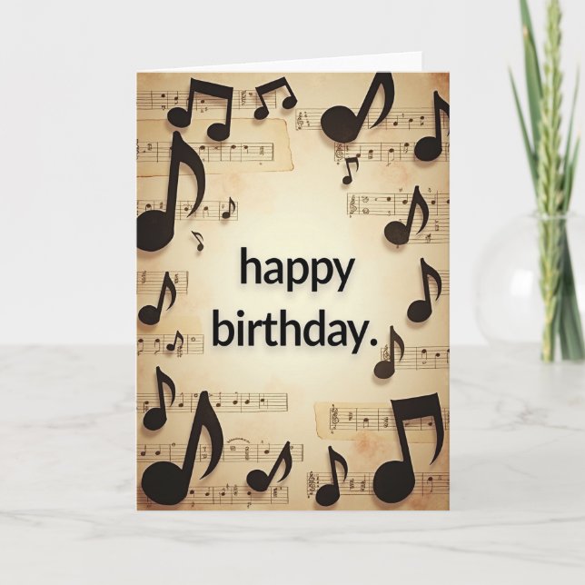 Vintage Birthday Notes Card (Front)
