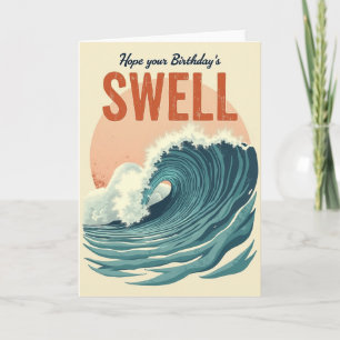 Vintage Birthday Ocean Wave Card