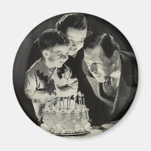 Vintage Birthday Party for Dad with Cake Magnet