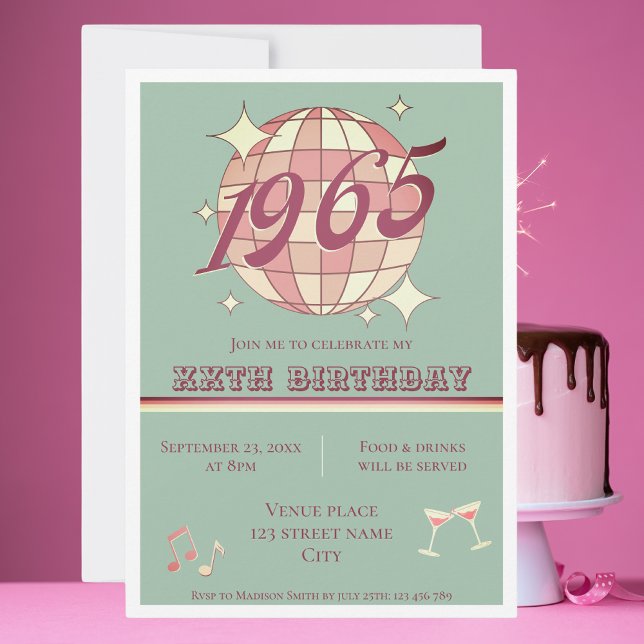 Vintage  birthday party Invitation born in 1965 (Creator Uploaded)